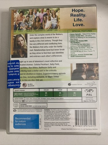 Brothers and Sisters : Season 1 (DVD, 2006, 6-Disc) Region 4 NEW Sealed