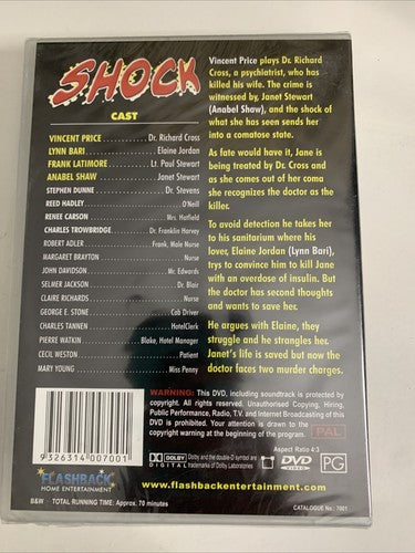 Shock (DVD, 1946) Vincent Price, Lynn Bari, Frank Latimore All Regions NEW