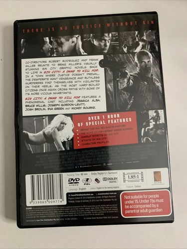 Sin City 2: A Dame to Kill For (DVD, 2014) Region 4 &2