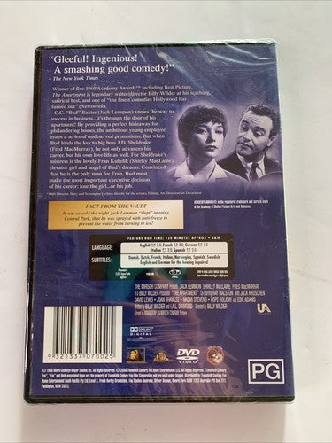 The Apartment (DVD, 1960) Jack Lemmon, Shirley Maclaine Region 4 NEW