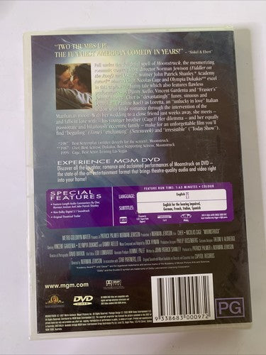Moonstruck (DVD, 1987) Cher, Nicolas Cage, Olympia Dukakis Region 4 NEW
