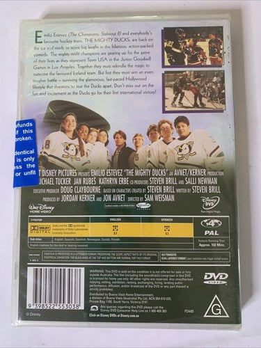 D2: The Mighty Ducks (DVD, 1994) Emilio Estevez Region 4 NEW Sealed
