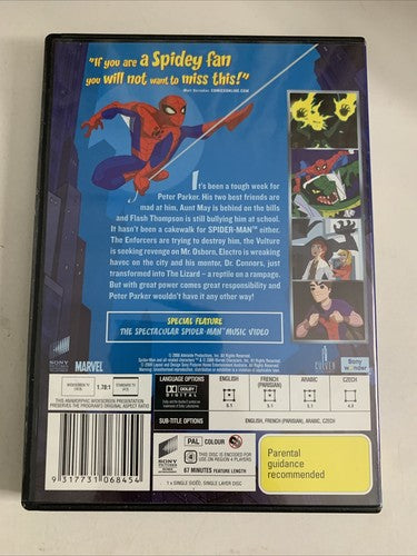 The Spectacular Spiderman : Vol 1 (DVD, 2008) Animation Region 4 NEW