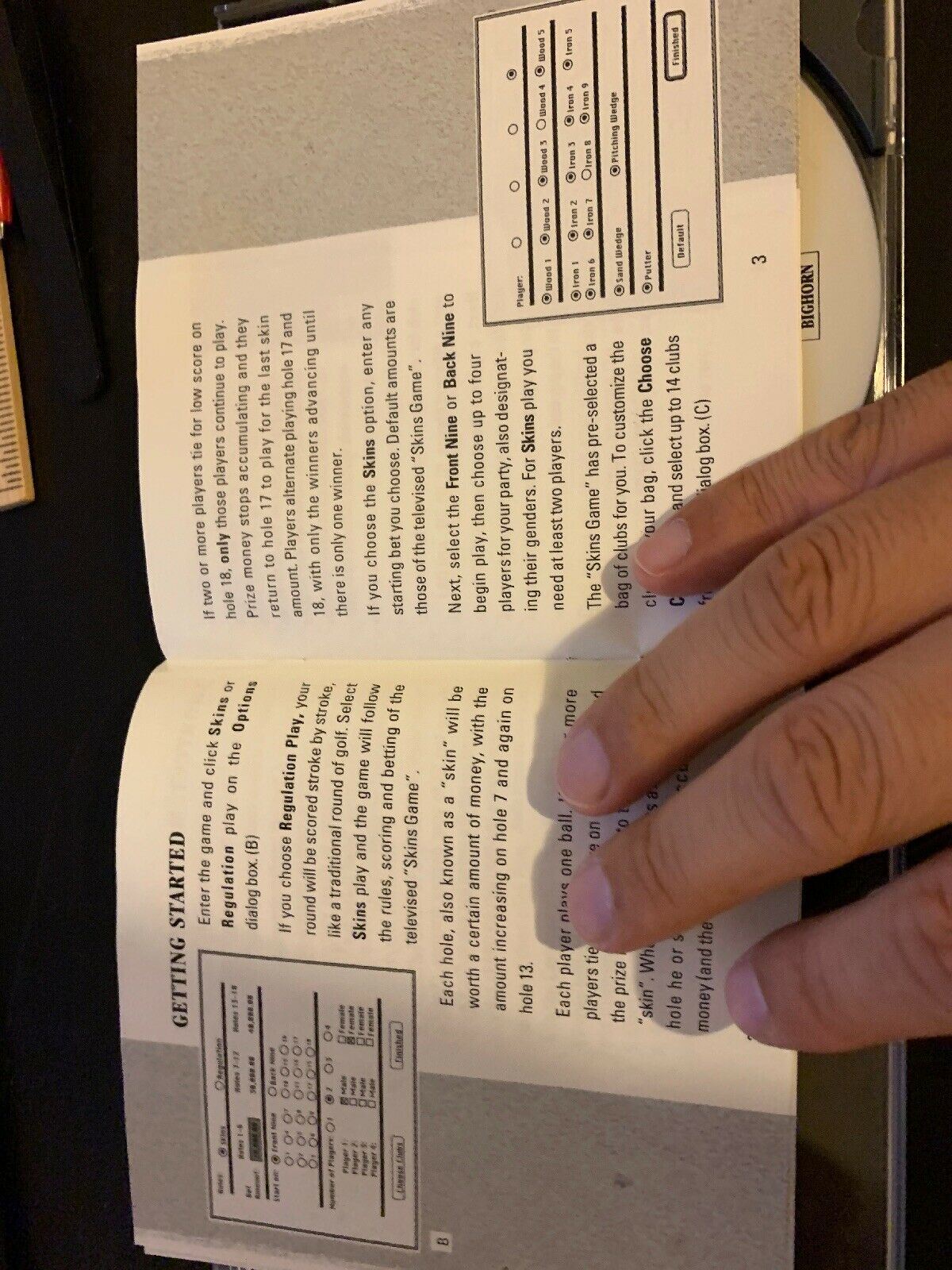 The Skin Game At Bighorn (1995) PC Cdrom Vintage DOS Golf Game With Manual RARE!