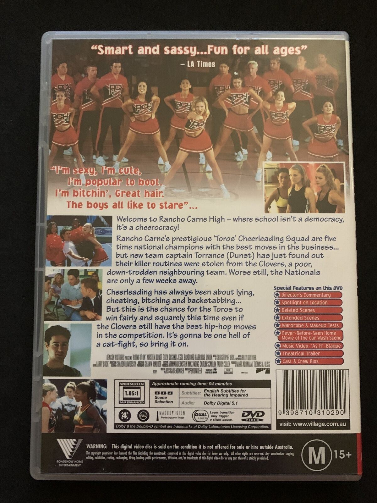 Bring It On (DVD, 2000) Kirsten Dunst, Eliza Dushku, Jesse Bradford - Region 4