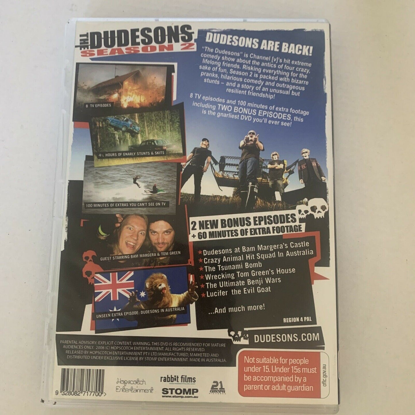 The Dudesons - Season 2 (DVD, 2008) Bam Margera, Tom Green. Region 4