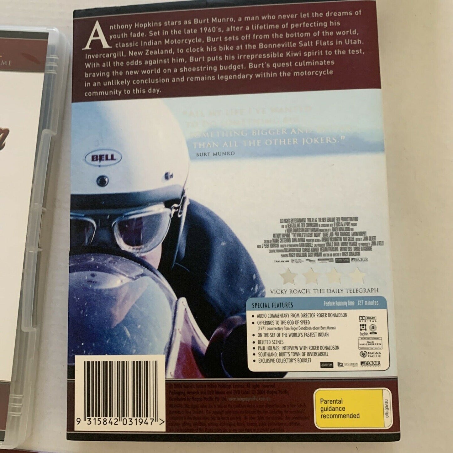 The World's Fastest Indian - Collector's Editon (DVD, 2006) Collector's Booklet