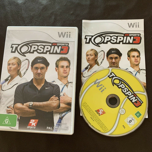 Topspin 3 Nintendo Wii GAME 2K SPORTS - Complete With Manual Free Postage