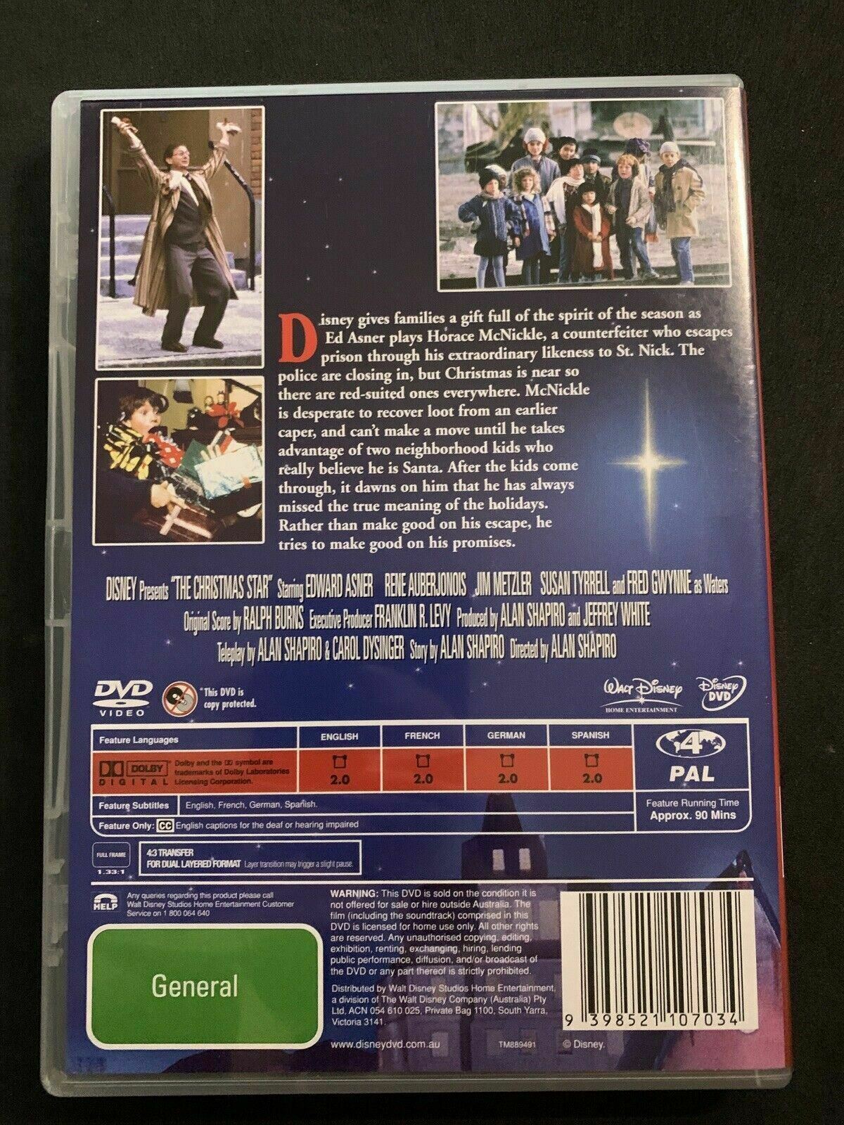 The Christmas Star (DVD, 1986) Edward Asner, Rene Auberjonois. Region 4