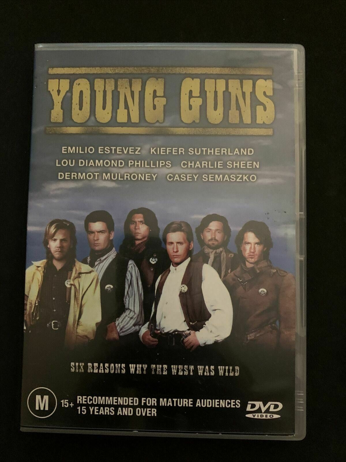 Young Guns 1 & 2 (DVD, 1988) Emilio Estevez, Kiefer Sutherland, Charlie Sheen R4