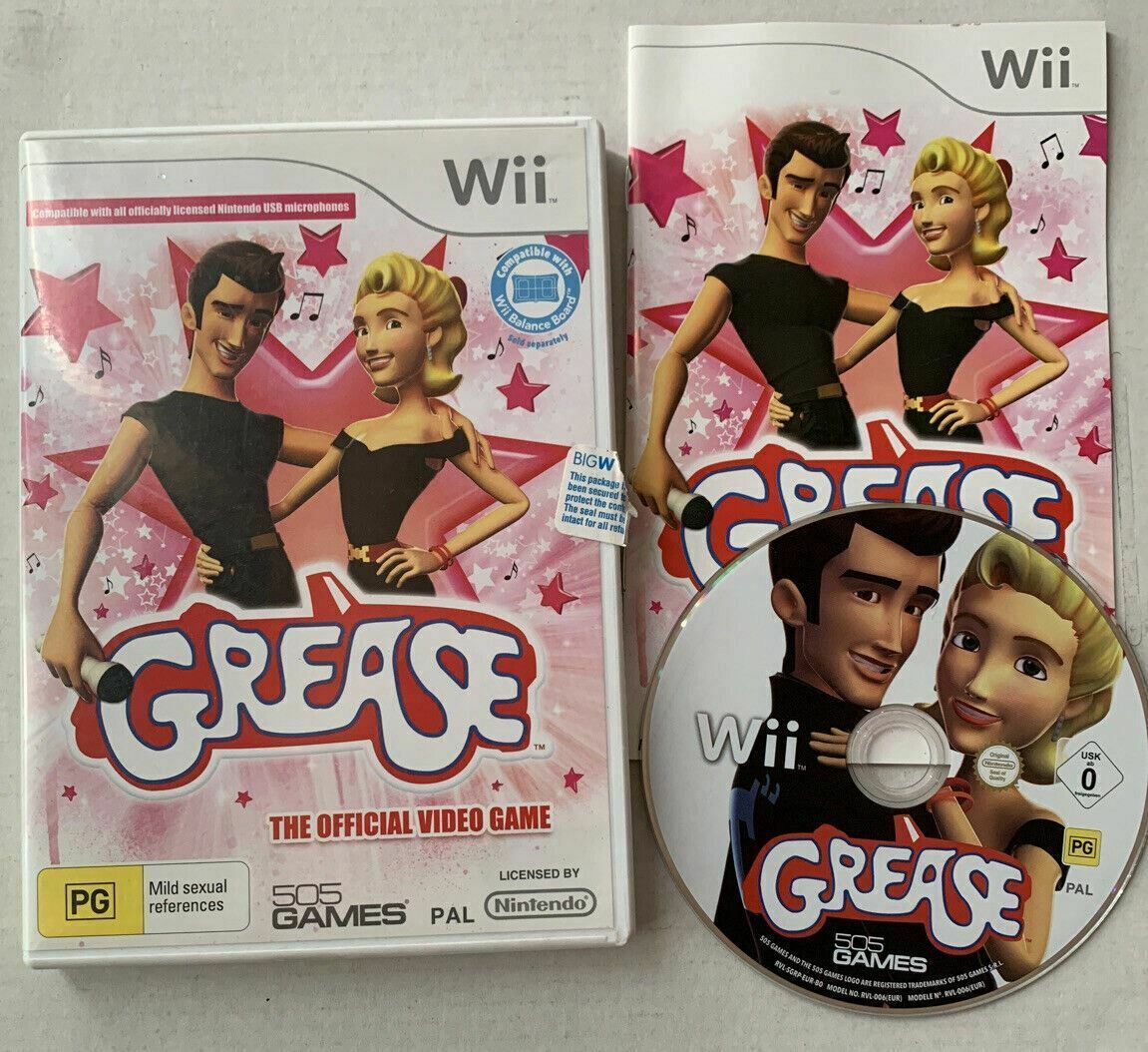 Grease - The Official Video Game (Nintendo Wii, 2010) With manual PAL