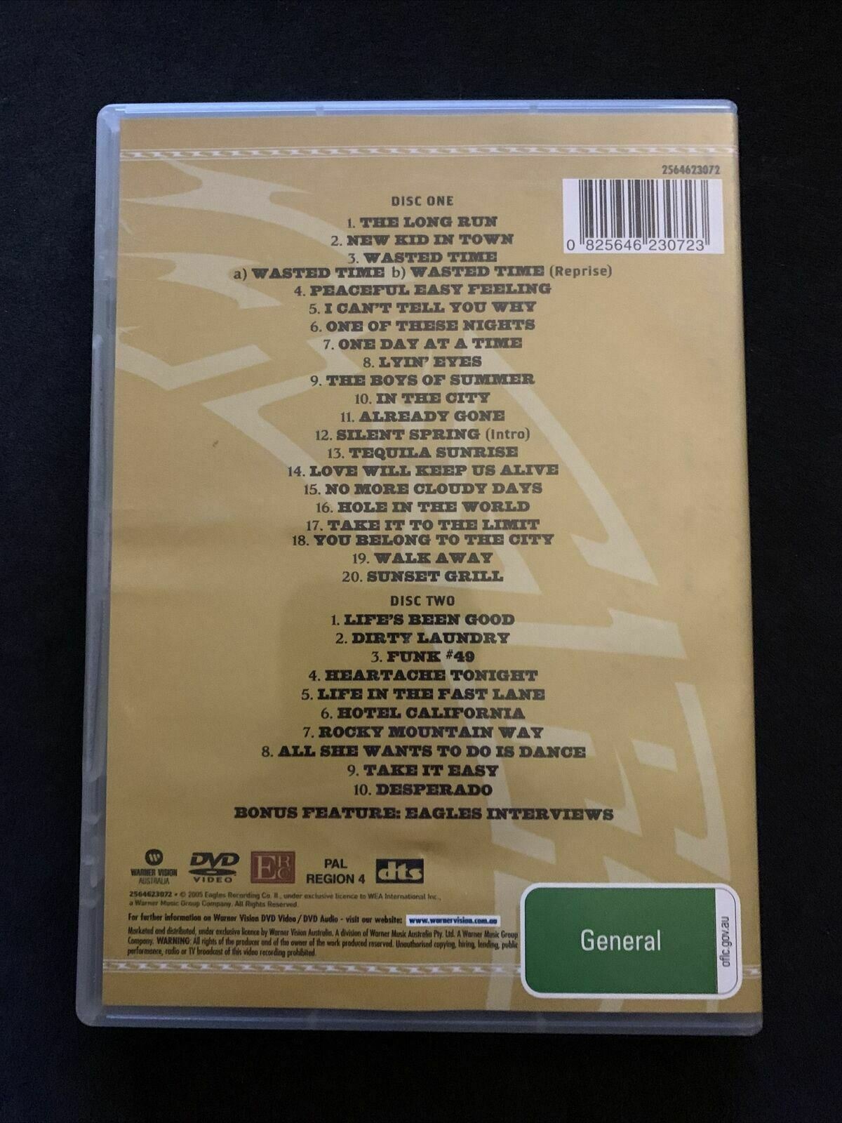 Eagles - Farewell 1 Tour - Live From Melbourne (DVD, 2005, 2-Disc Set) Region 4