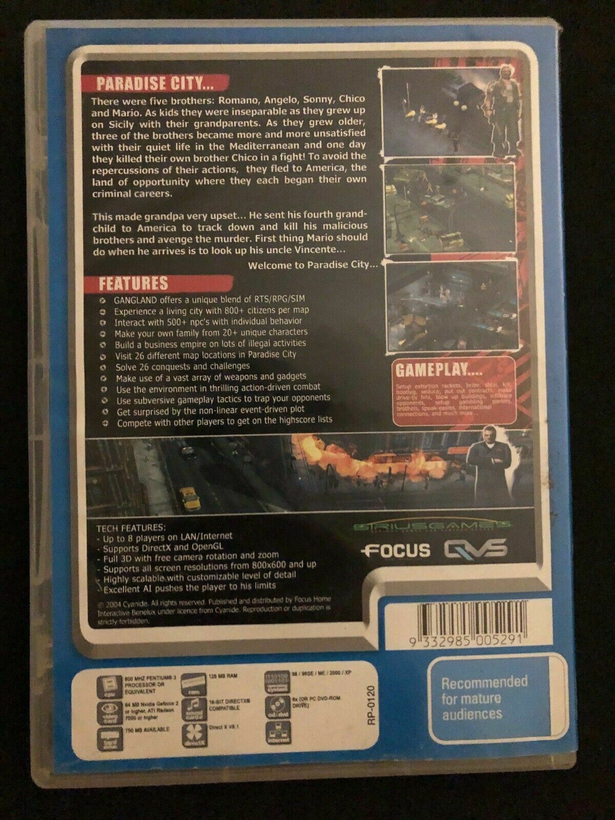 Gangland Trouble In Paradise - PC CD Strategy RPG Sim Game