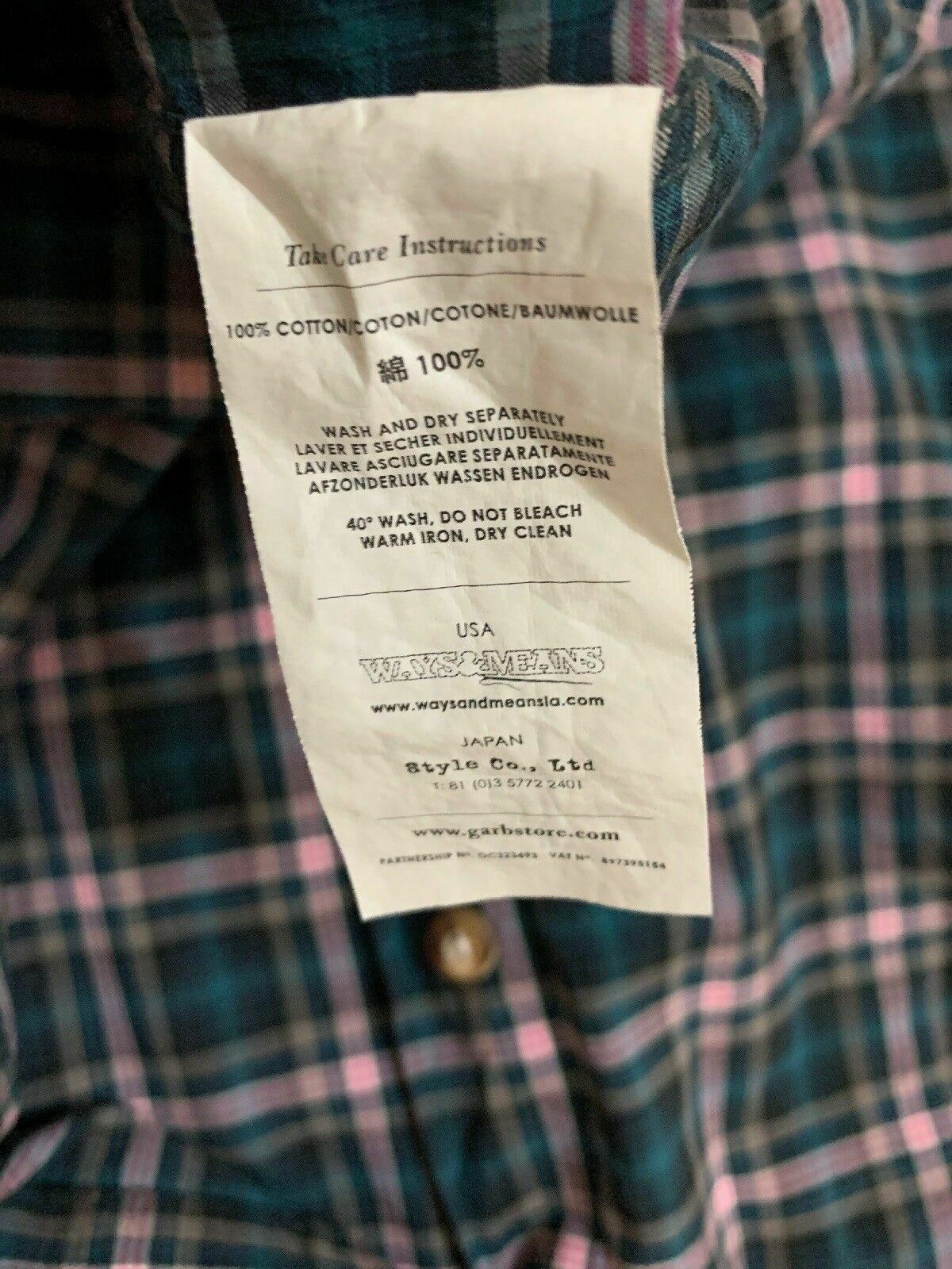 Garbstone Men's Long Sleeve Striped Shirt Medium Size 100% Cotton