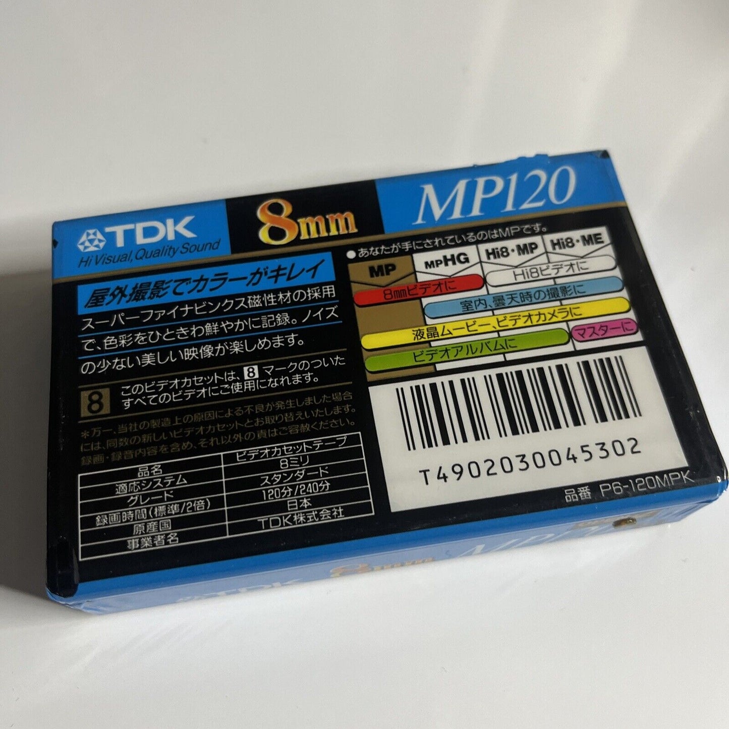 TDK MP120 Super Metal 8mm Cassette Tape 120 min Made in Japan NEW Sealed
