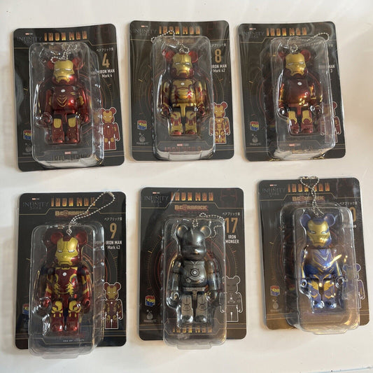 6x Iron Man Bearbrick Keyring Action Figure NEW