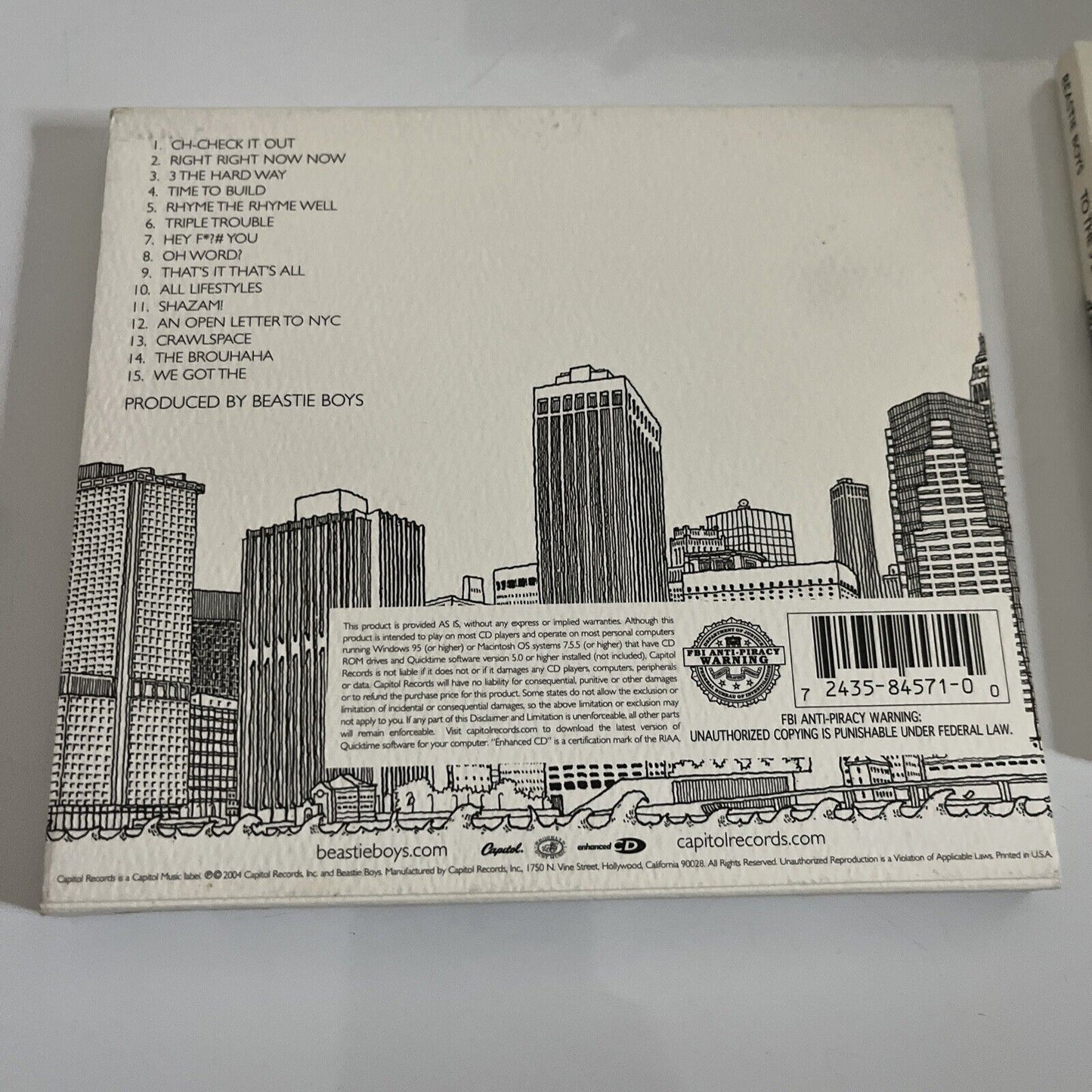 To the 5 Boroughs by Beastie Boys (CD Enhanced, 2004) Digipak with Slipcover