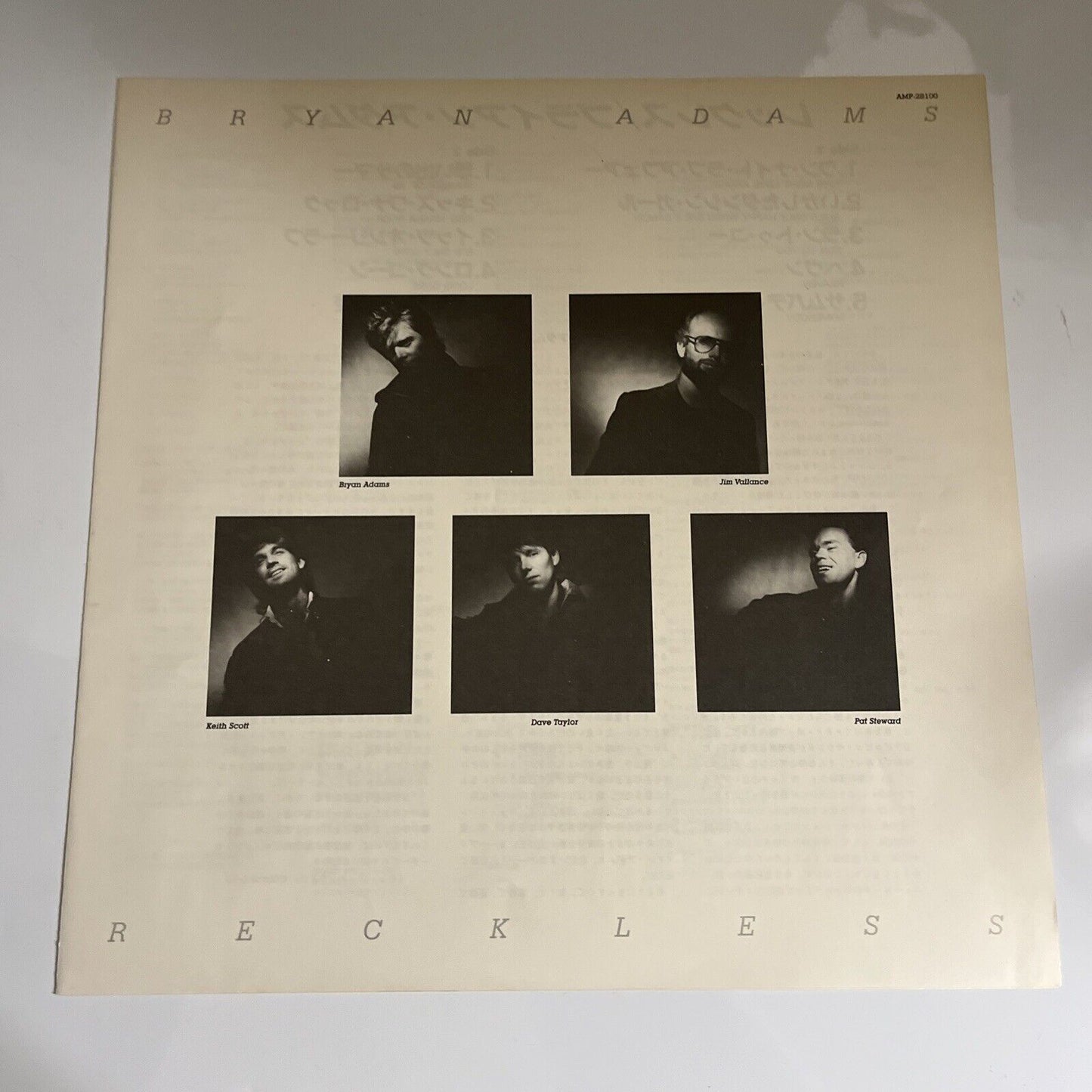 Bryan Adams – Reckless 1984 LP Vinyl Record Obi AMP-28100