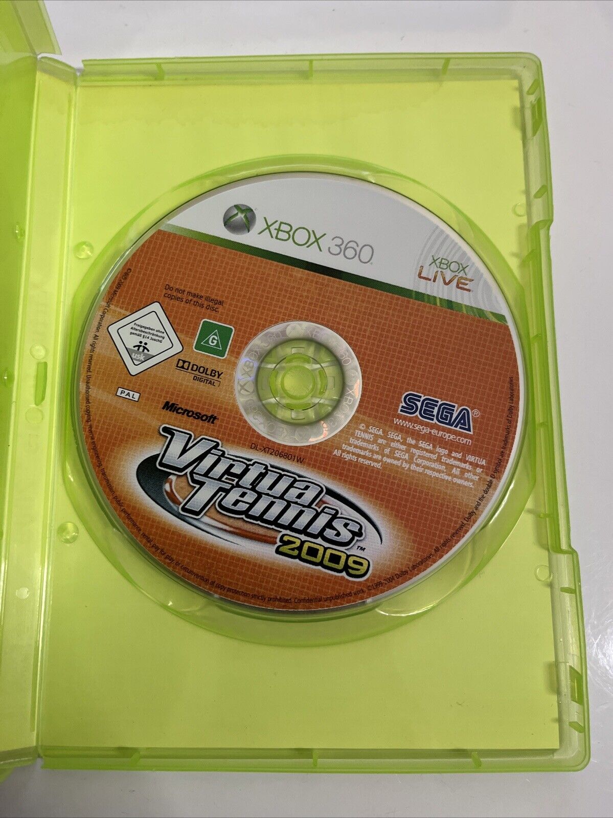 Virtua Tennis 2009 Microsoft XBOX 360 PAL Sega Game