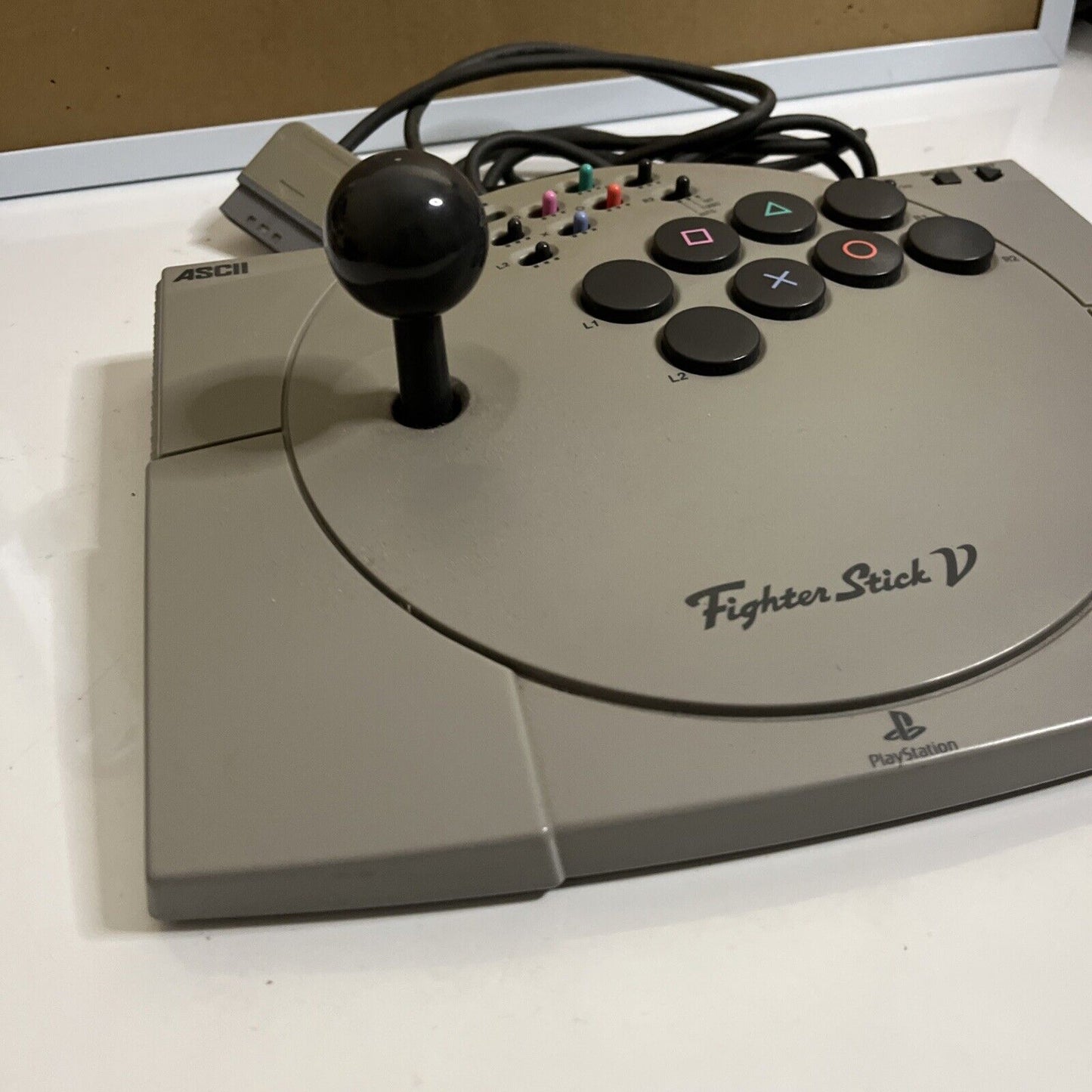Sony ASCII Fighter Stick V Arcade Joystick with Rapid Fire PlayStation PS1 PS2