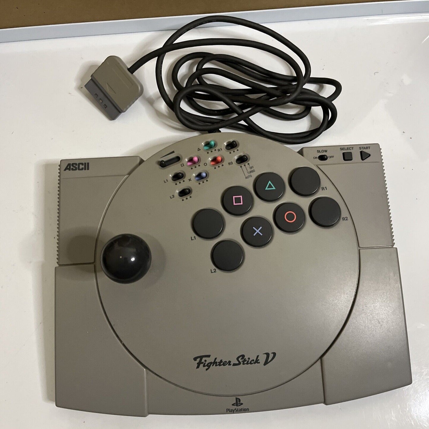 Sony ASCII Fighter Stick V Arcade Joystick with Rapid Fire PlayStation PS1 PS2