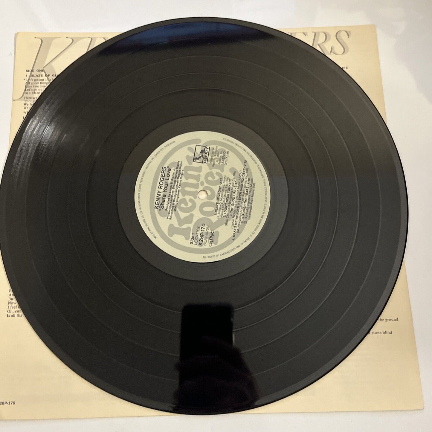 Kenny Rogers – Share Your Love 1981 LP Vinyl Record K28P-170