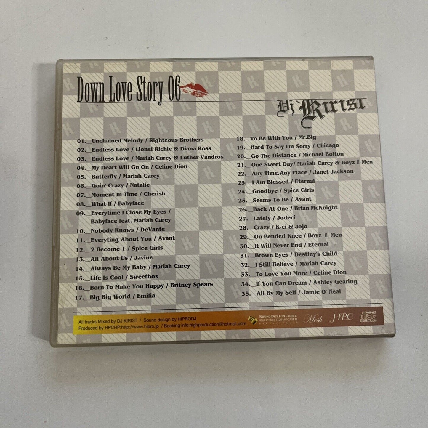 Down Love Story 06 by DJ Kirist (CD, 2007) Love Song Compilation Album HPC-088