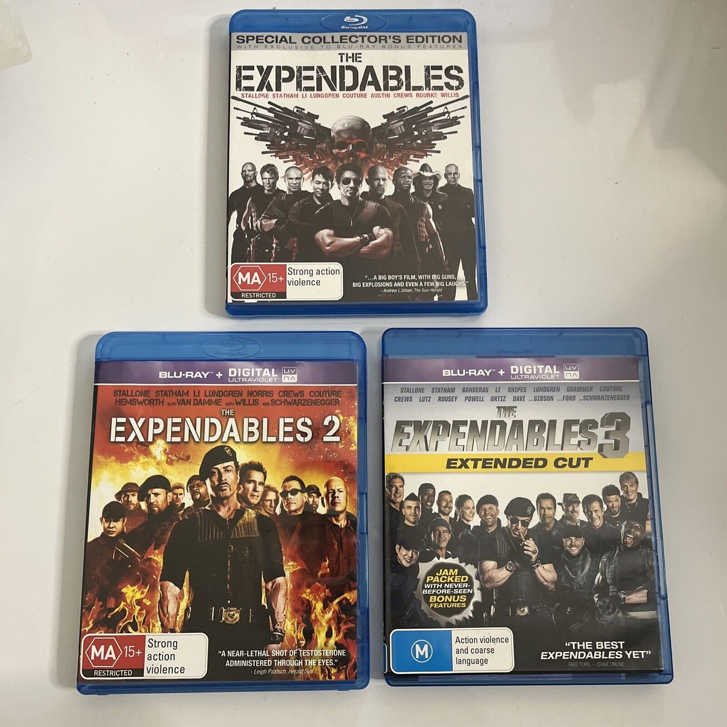 The Expendables Trilogy 1, 2, 3 (Bluray, 2014) Sylvester Stallone Region B