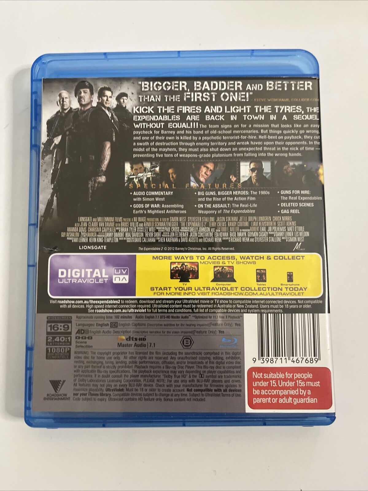 The Expendables Trilogy 1, 2, 3 (Bluray, 2014) Sylvester Stallone Region B