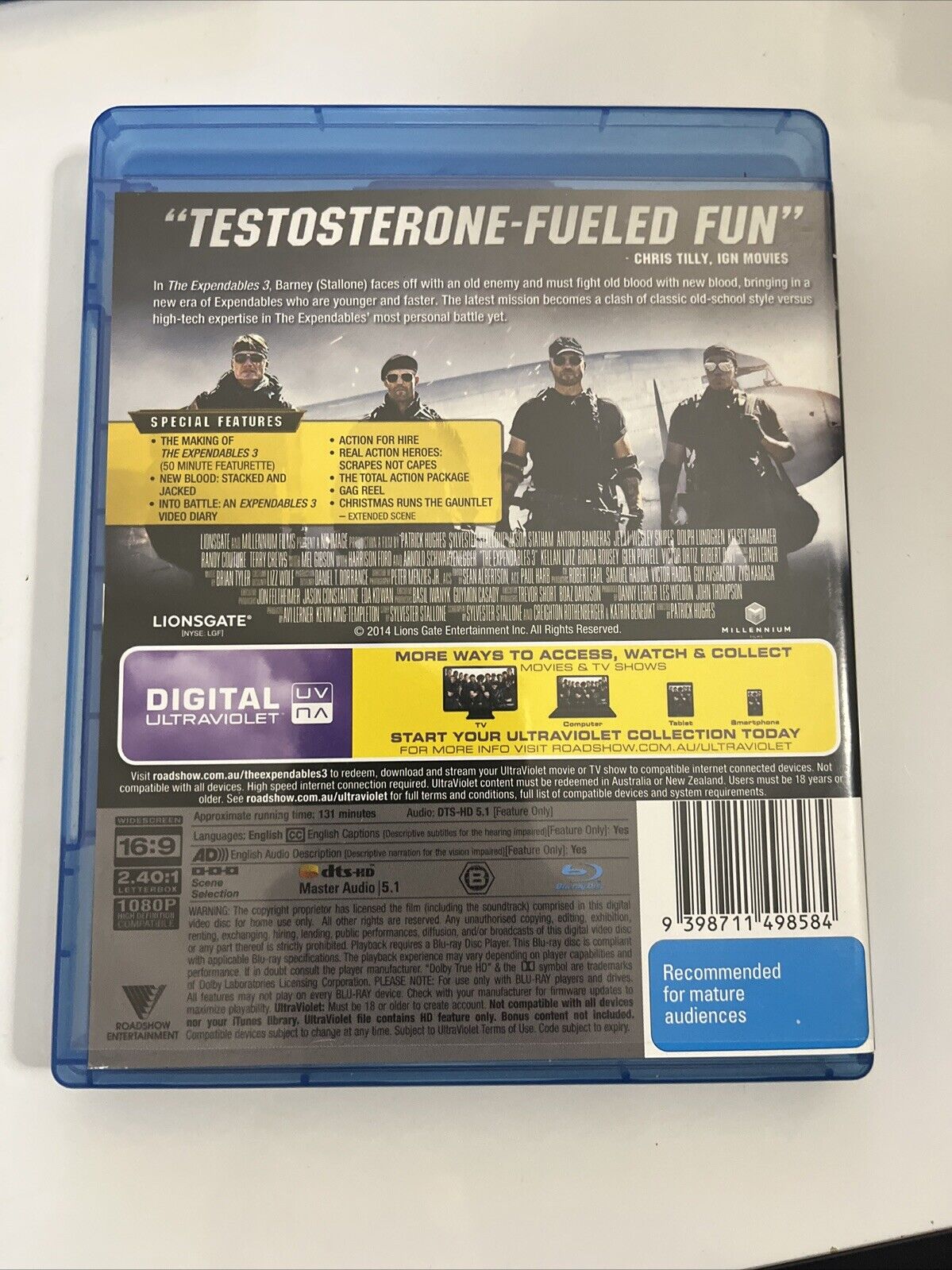 The Expendables Trilogy 1, 2, 3 (Bluray, 2014) Sylvester Stallone Region B