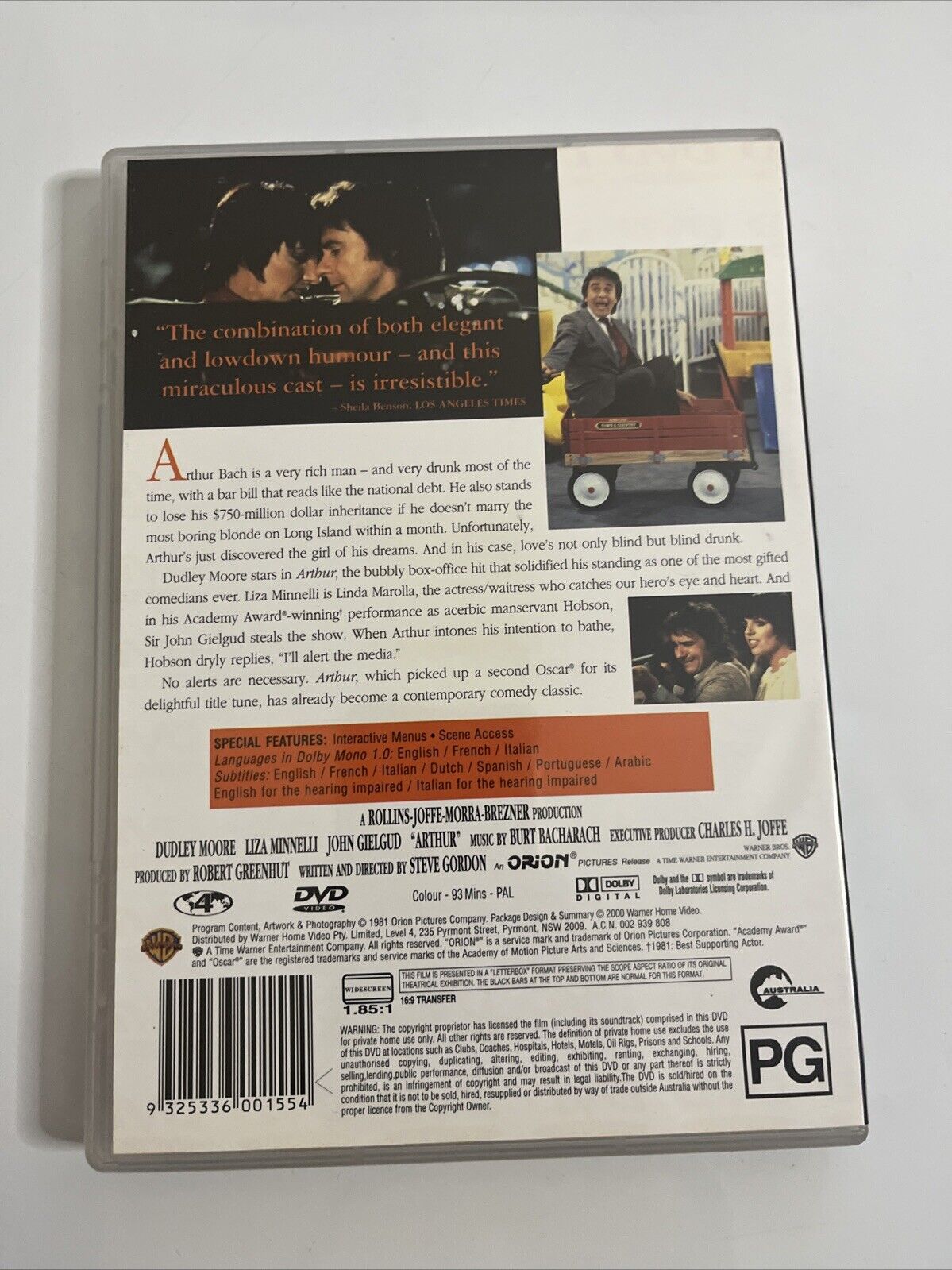 Arthur (DVD, 1981) Liza Minnelli, Dudley Moore Comedy Film Region 4