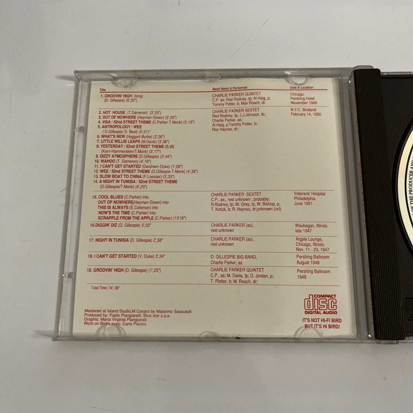 Charlie Parker – Bird's Eyes: Last Unissued Vol. 5/6 (CD, 1990)