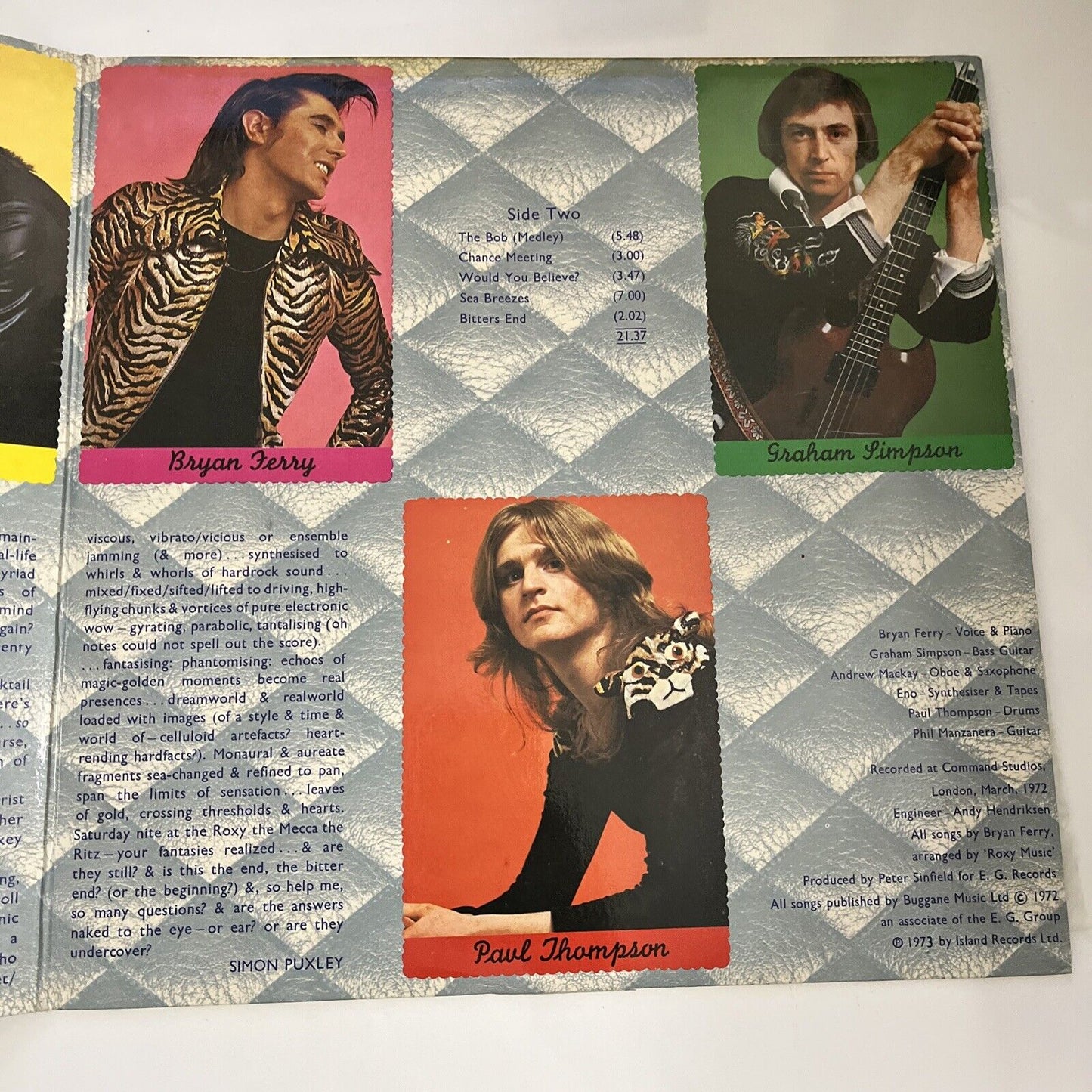 Roxy Music – Roxy Music 1973 LP Vinyl Record Gatefold Island Records ICL-43