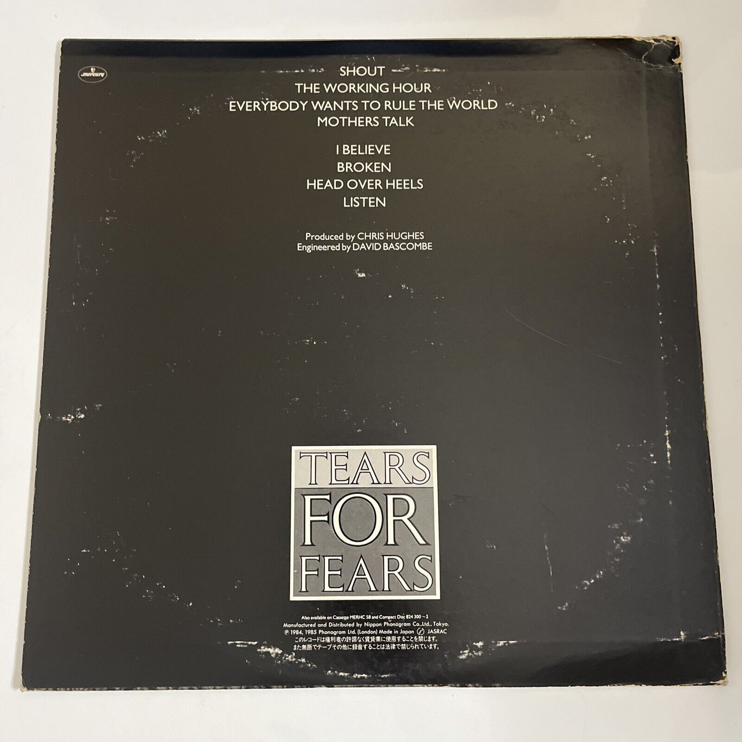 Tears For Fears – Songs From The Big Chair 1985 LP Vinyl Record Mercury 25PP-157