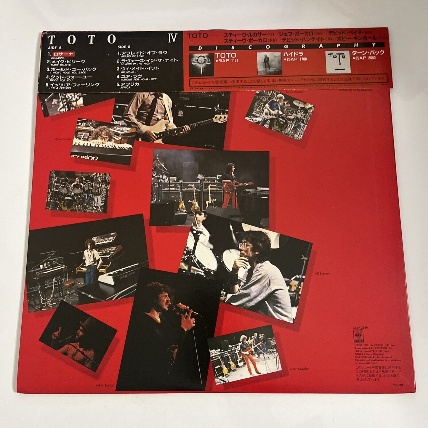 Toto IV by Toto 1982 LP Vinyl Album Record Obi Japan 20AP 2280