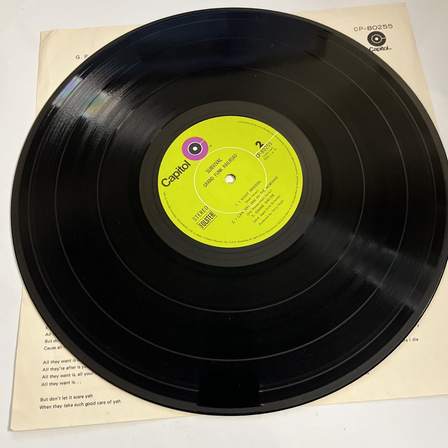 Survival by Grand Funk LP 1971 Vinyl Album Record Capitol CP-80255
