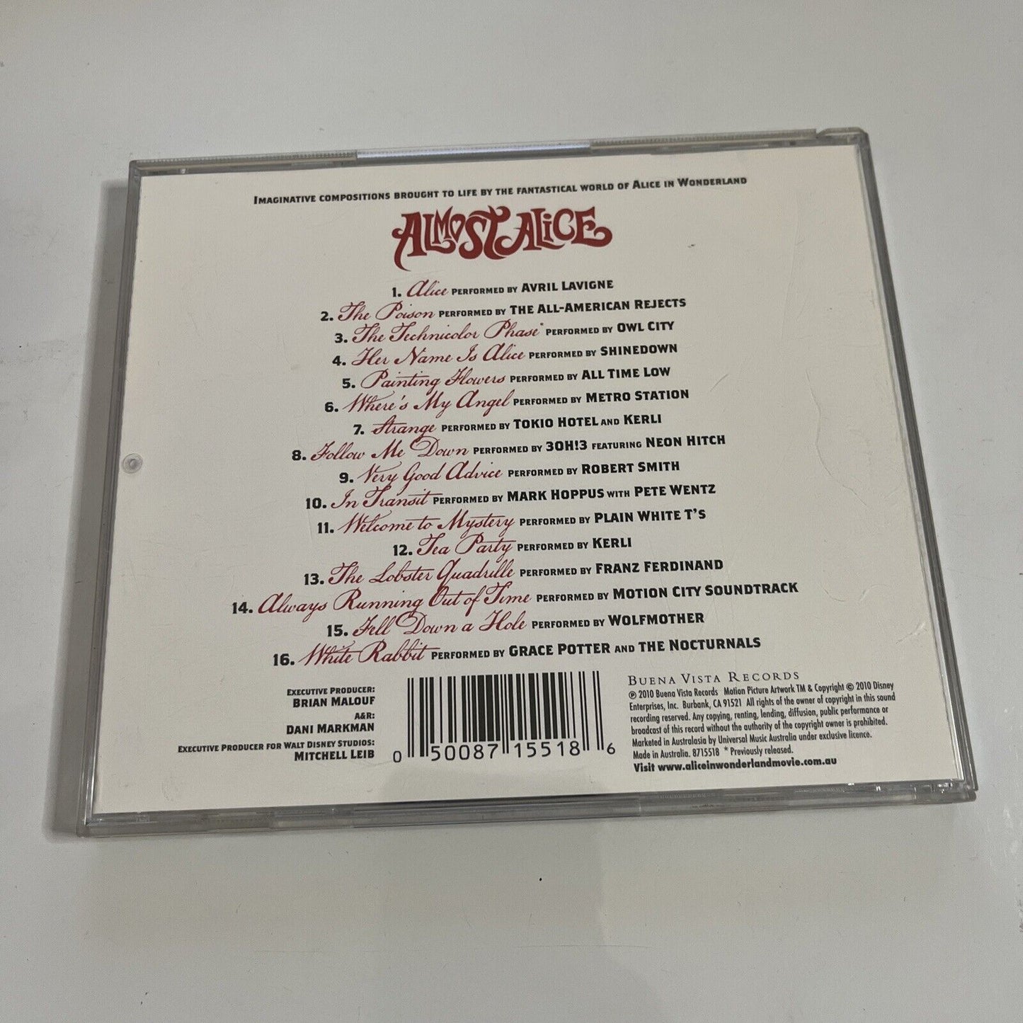 Almost Alice by Various Artists (CD, 2010) Inspired By The Motion Picture