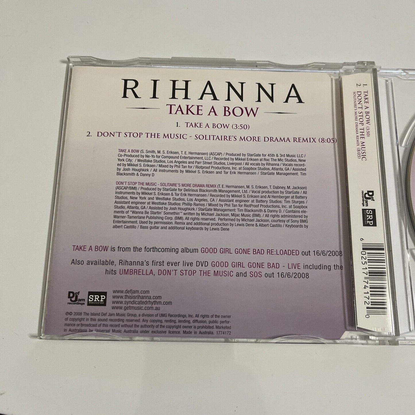 Take a Bow by Rihanna (CD, 2008) Single