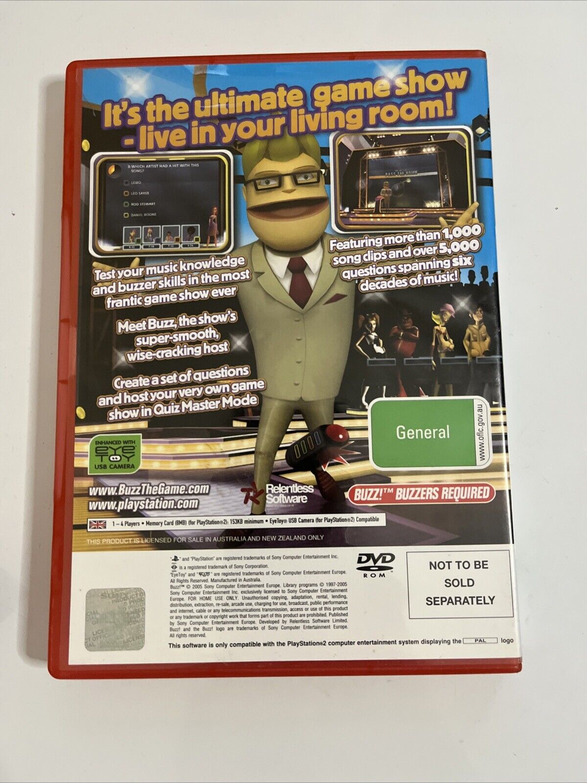 Buzz! The Music Quiz PS2 Sony PlayStation 2 PAL Game