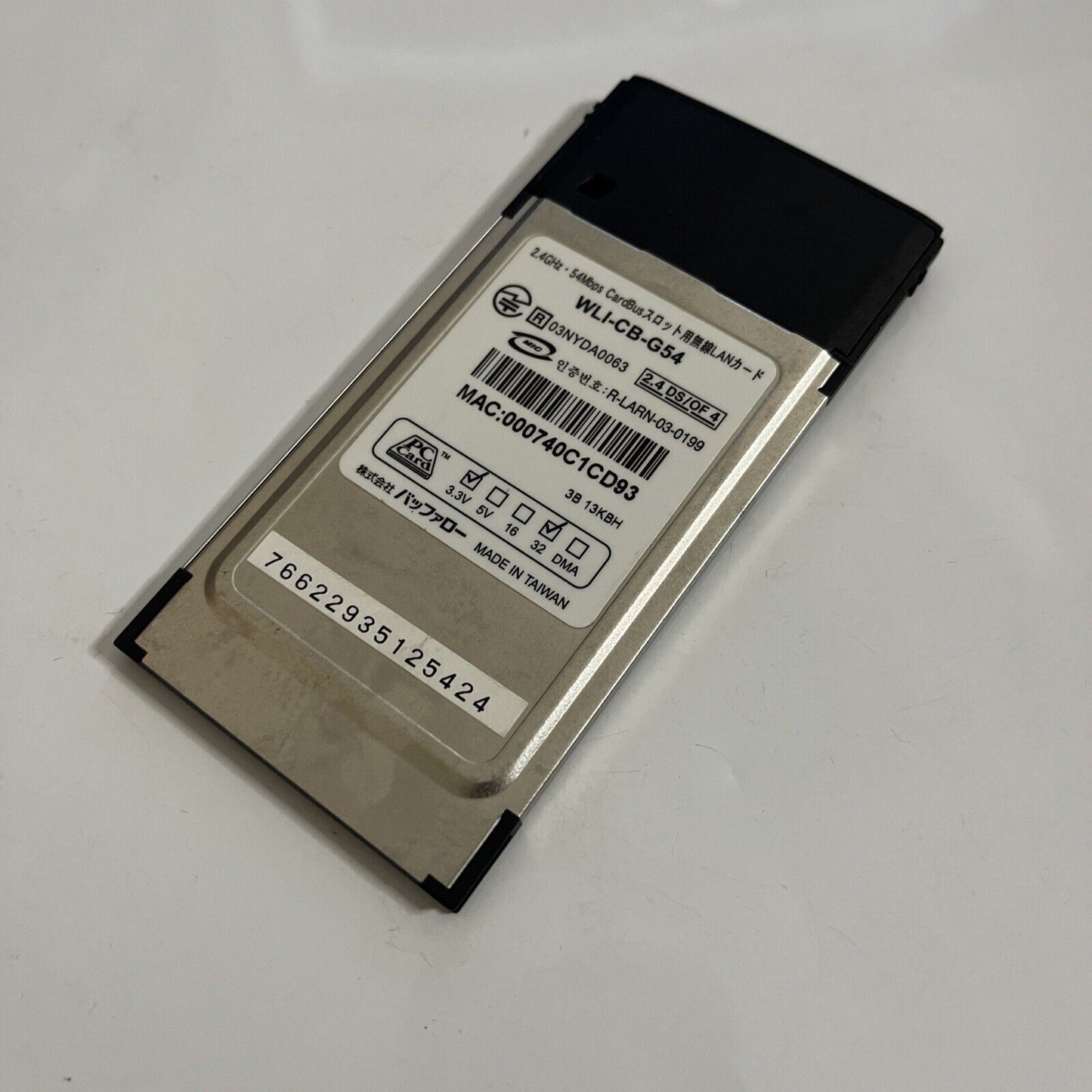 Buffalo Air Station WiFi Wireless PCMCIA Card WLI-CB-G54 54Mbps Cardbus