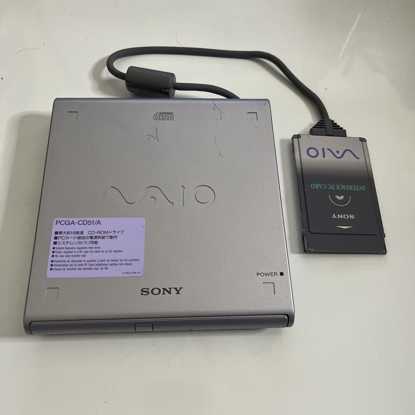 Sony VAIO CD-ROM Drive PC Card PCMCIA PCGA-CD51/A For PC / Amiga A600/A1200