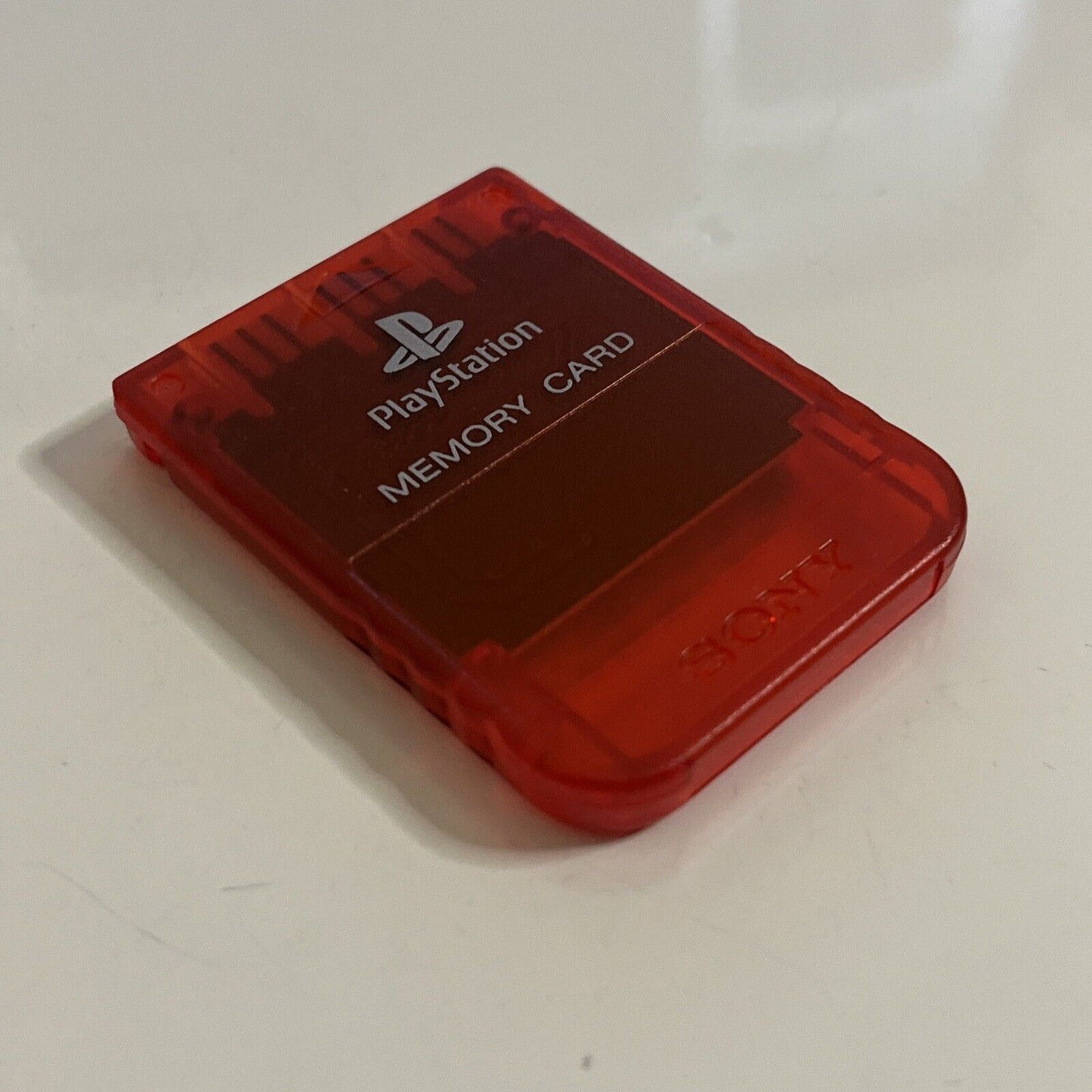 Genuine Sony PlayStation PS1 Memory Card Transparent Red SCPH-1192 Made In Japan