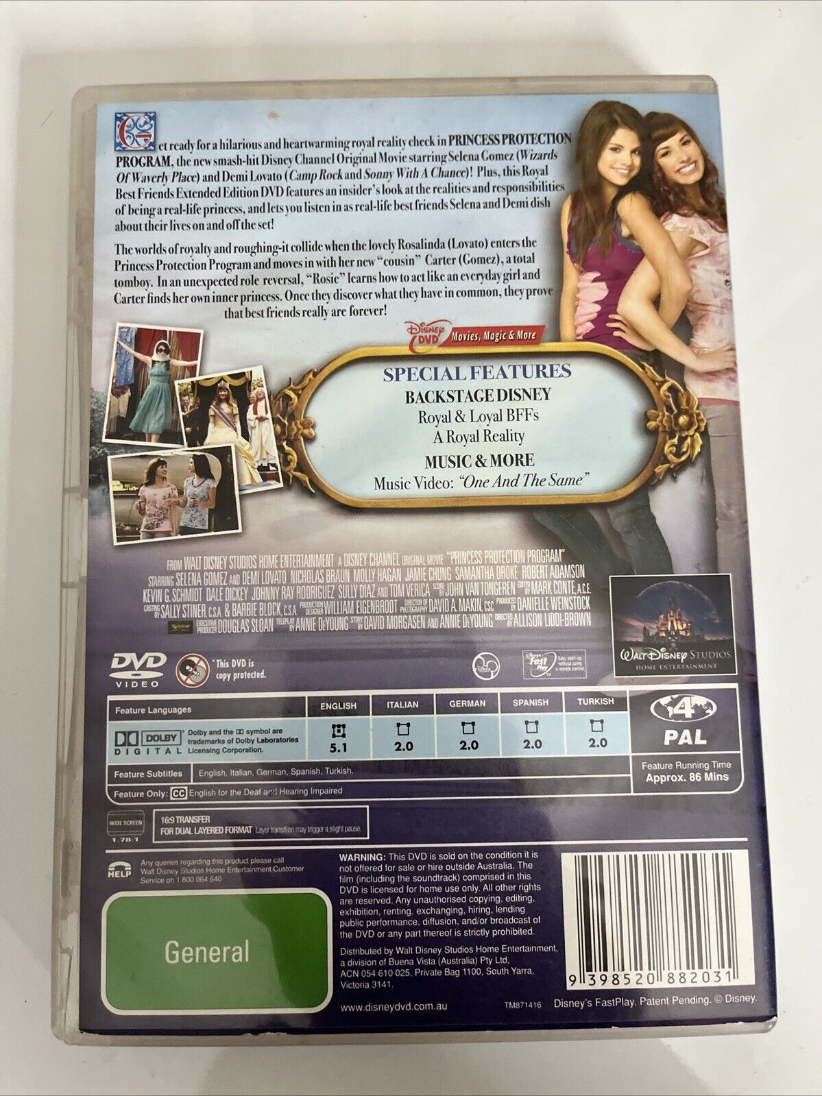 Princess Protection Program (DVD, 2009) Selena Gomez Disney Film Region 4