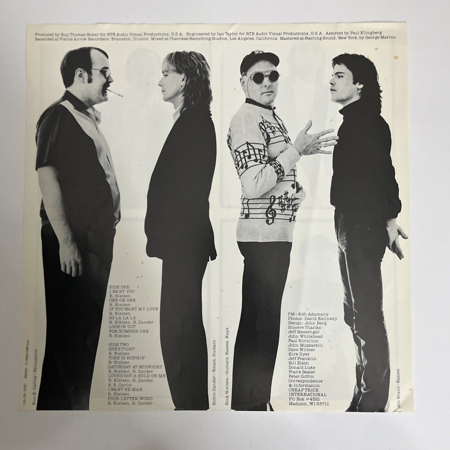 Cheap Trick – One On One LP 1982 Vinyl Record Epic Records 25-3P-358