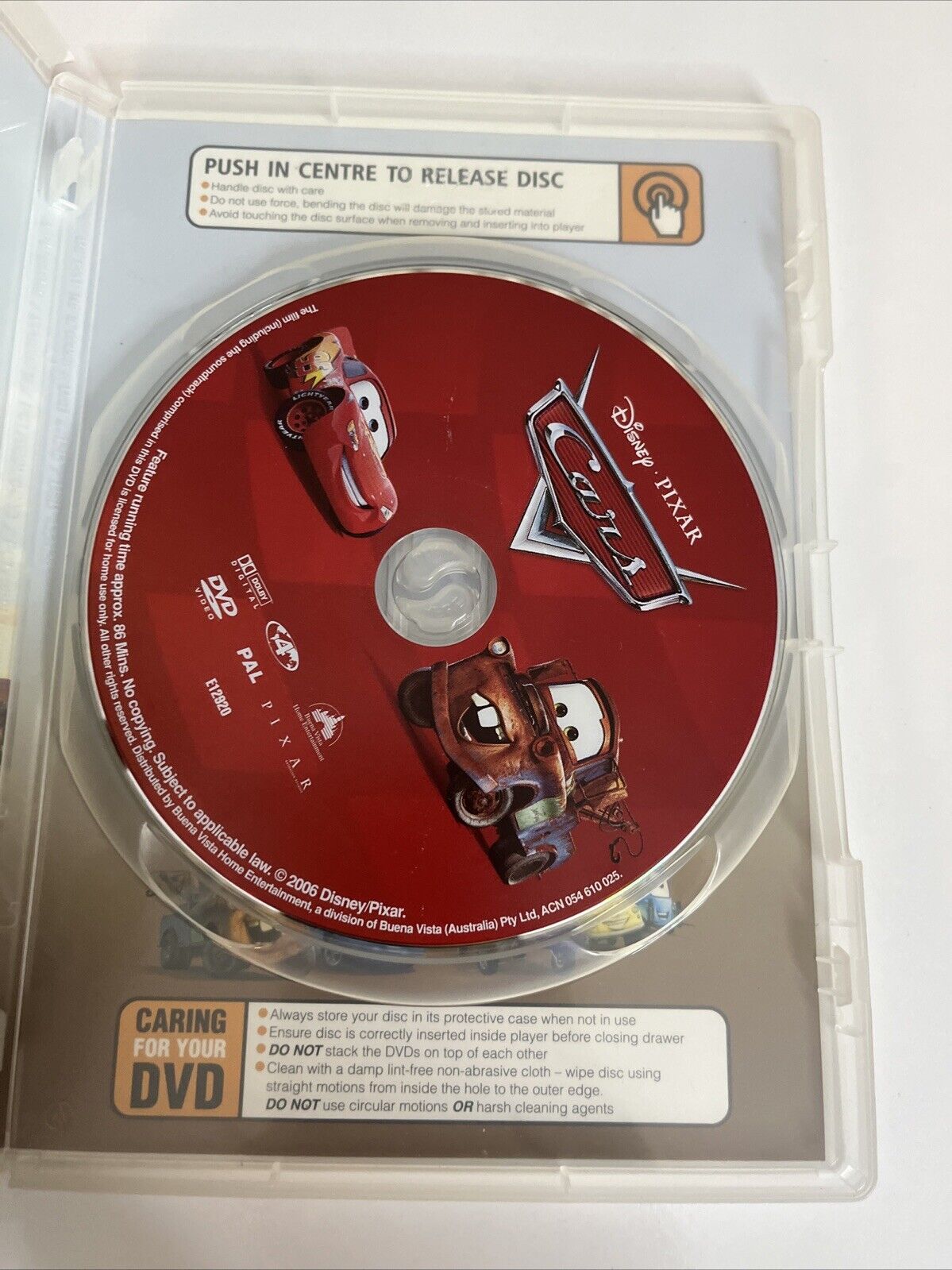 Cars (DVD, 2006) Disney Pixar Animated Film Region 4