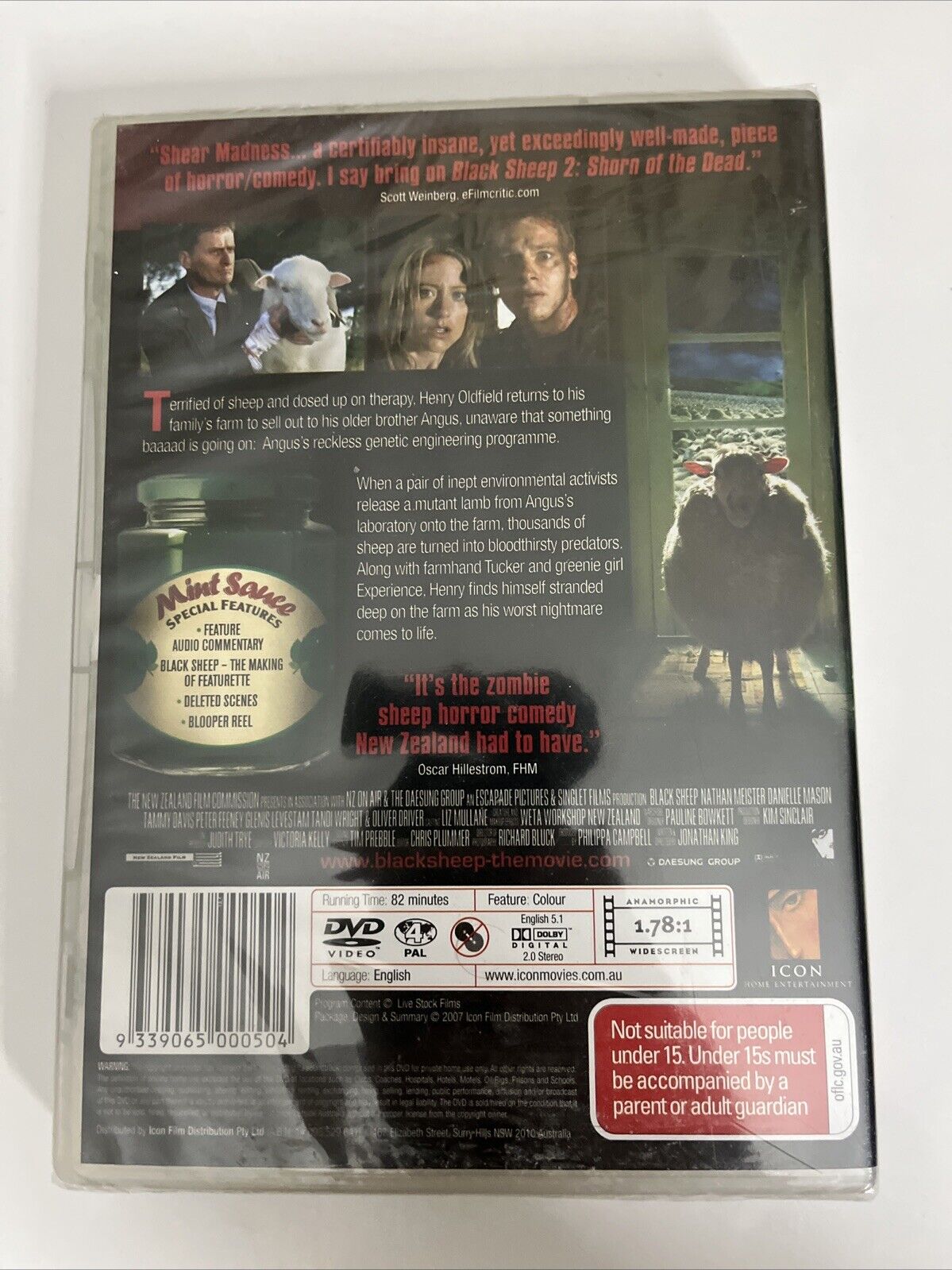 Black Sheep (DVD, 2006) Oliver Driver, Nathan Meister NZ Film Region 4 NEW