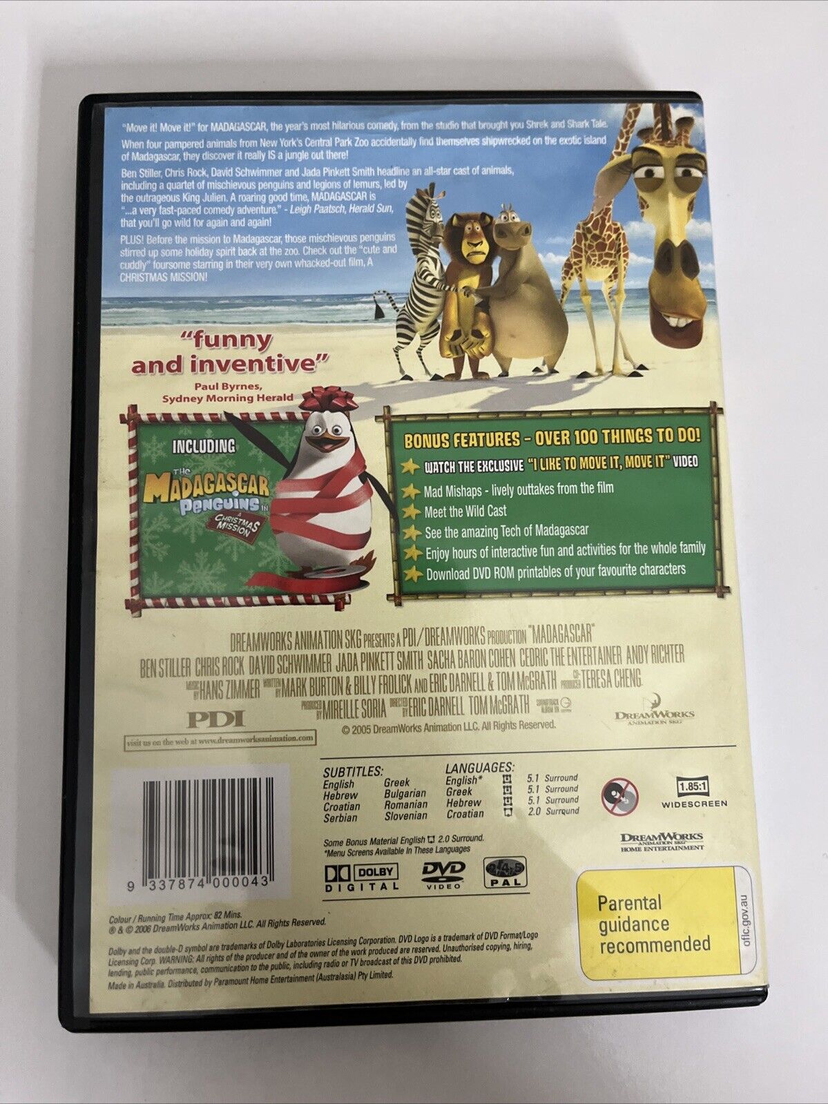 Madagascar (DVD, 2005) DreamWorks Animated Film Region 4