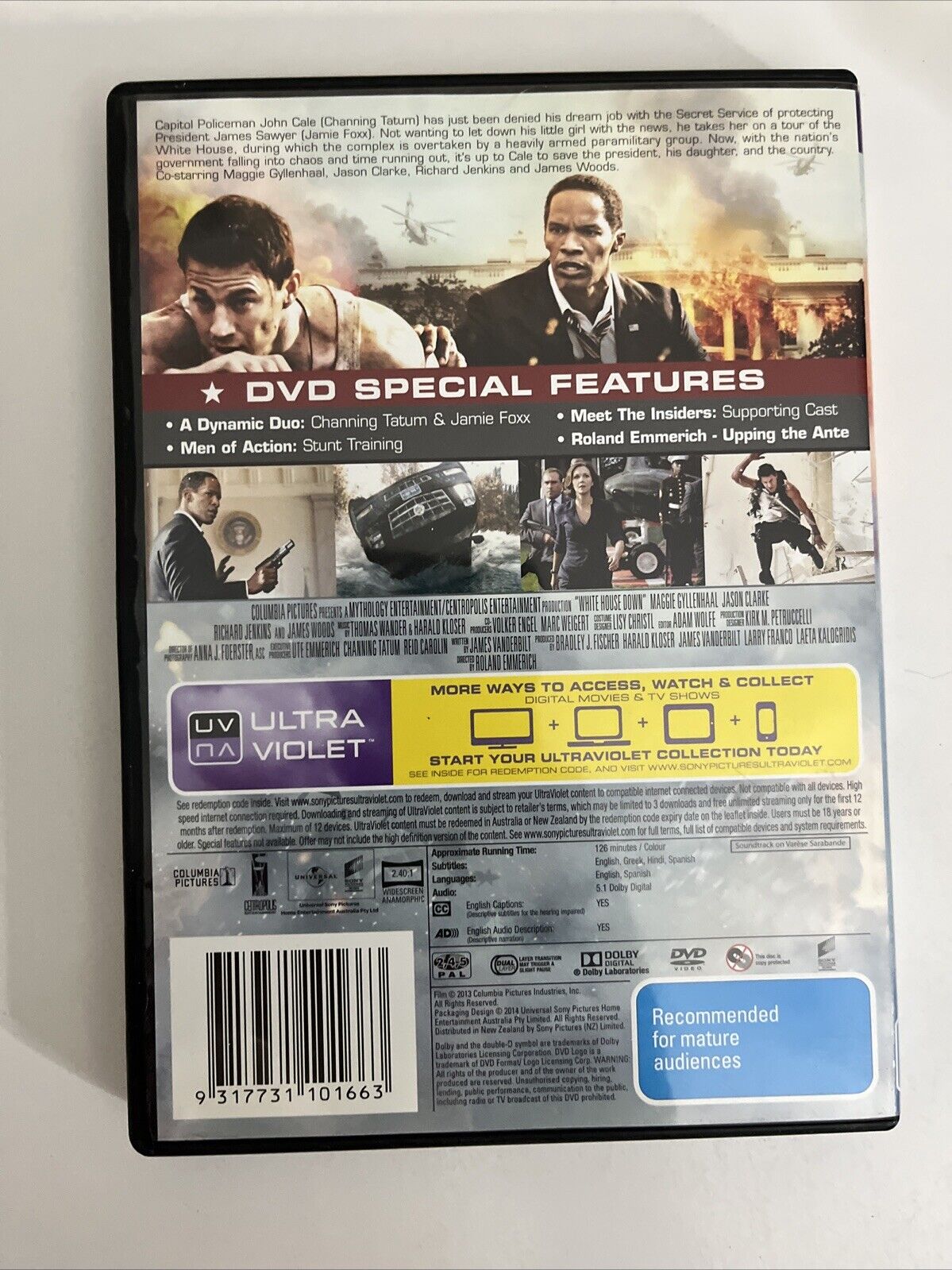 White House Down (DVD, 2013) Channing Tatum, Jamie Foxx, Maggie Gyllenhaal Reg4