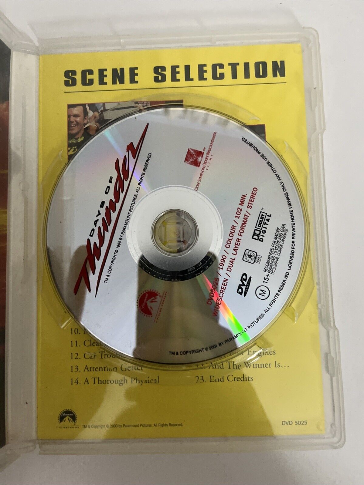 Days of Thunder (DVD, 1990) Nicole Kidman, Tom Cruise Region 4