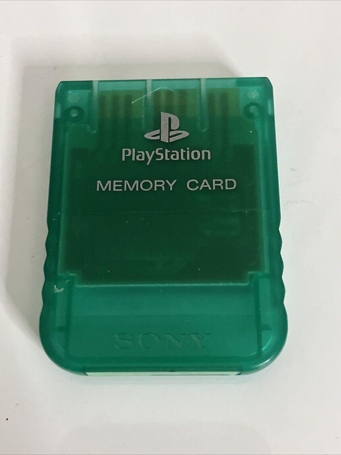 Genuine Sony PlayStation PS1 Memory Card Transparent Green Made Japan SCPH-1020